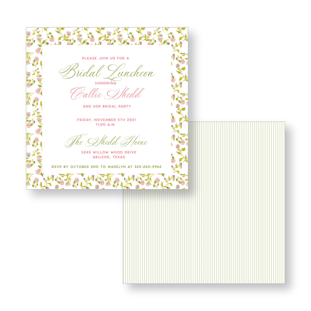 Hydrangea Invitation