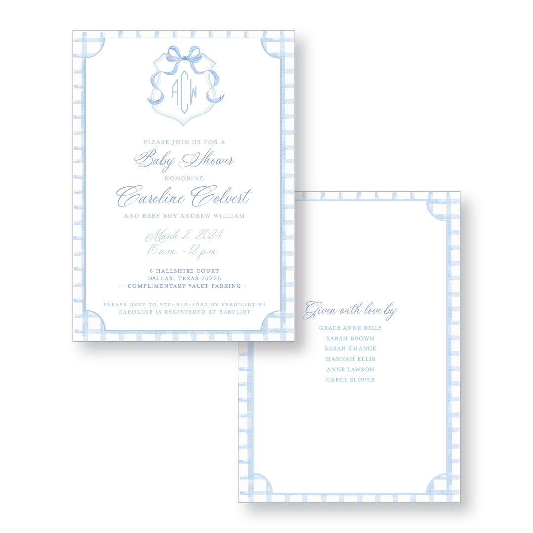 Watercolor Gingham Baby Shower