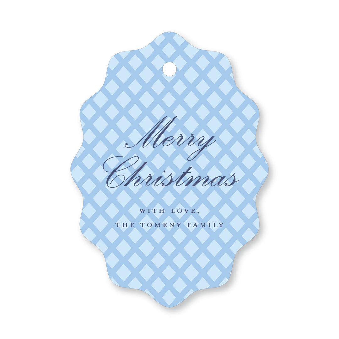 Lattice Wavy Oval Tag