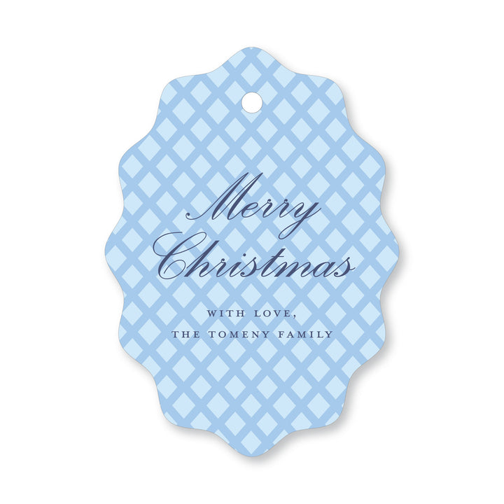 Lattice Wavy Oval Tag