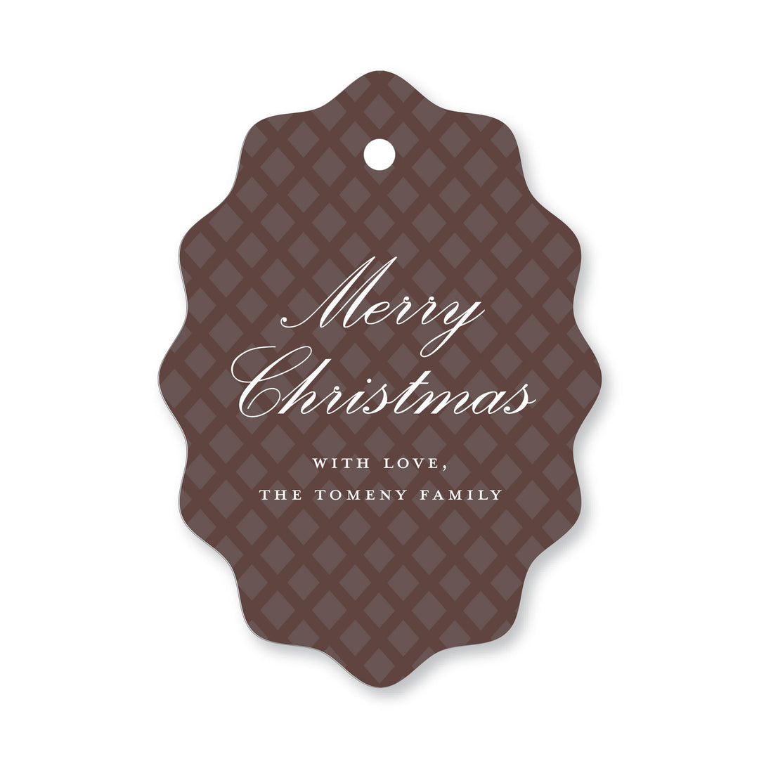 Lattice Wavy Oval Tag