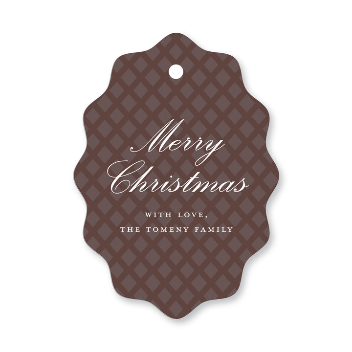 Lattice Wavy Oval Tag