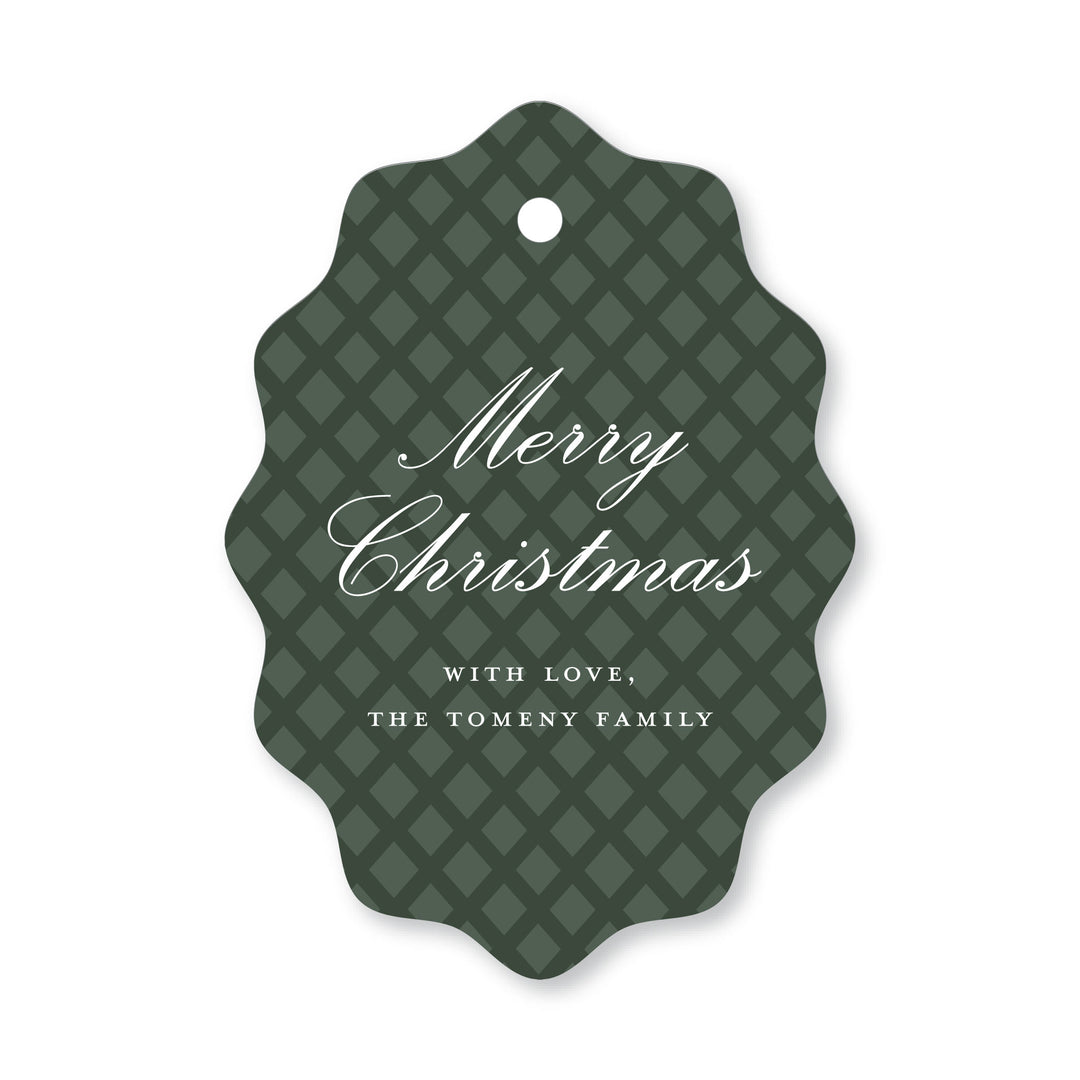 Lattice Wavy Oval Tag