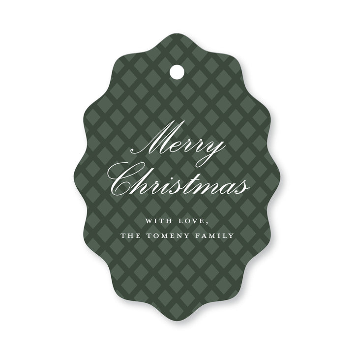 Lattice Wavy Oval Tag