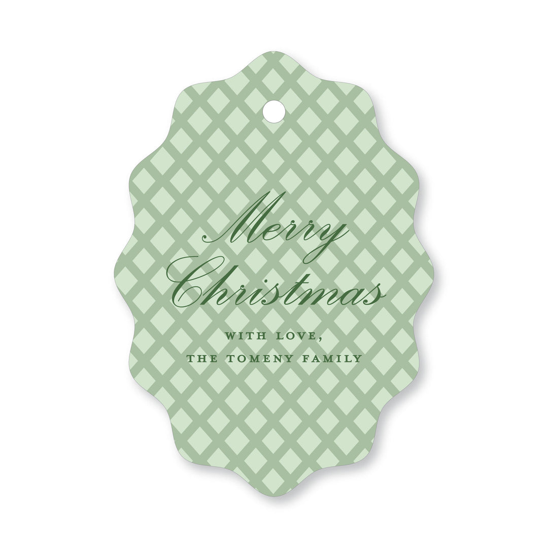 Lattice Wavy Oval Tag