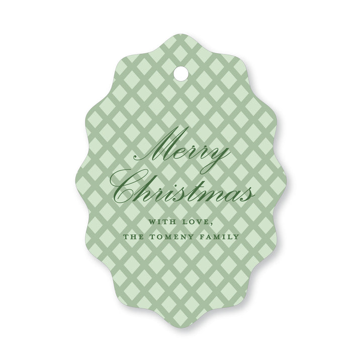 Lattice Wavy Oval Tag