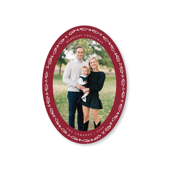Oval Holly Card