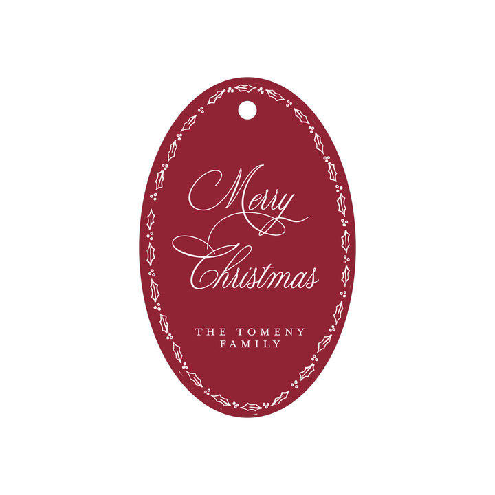 Oval Holly Tag