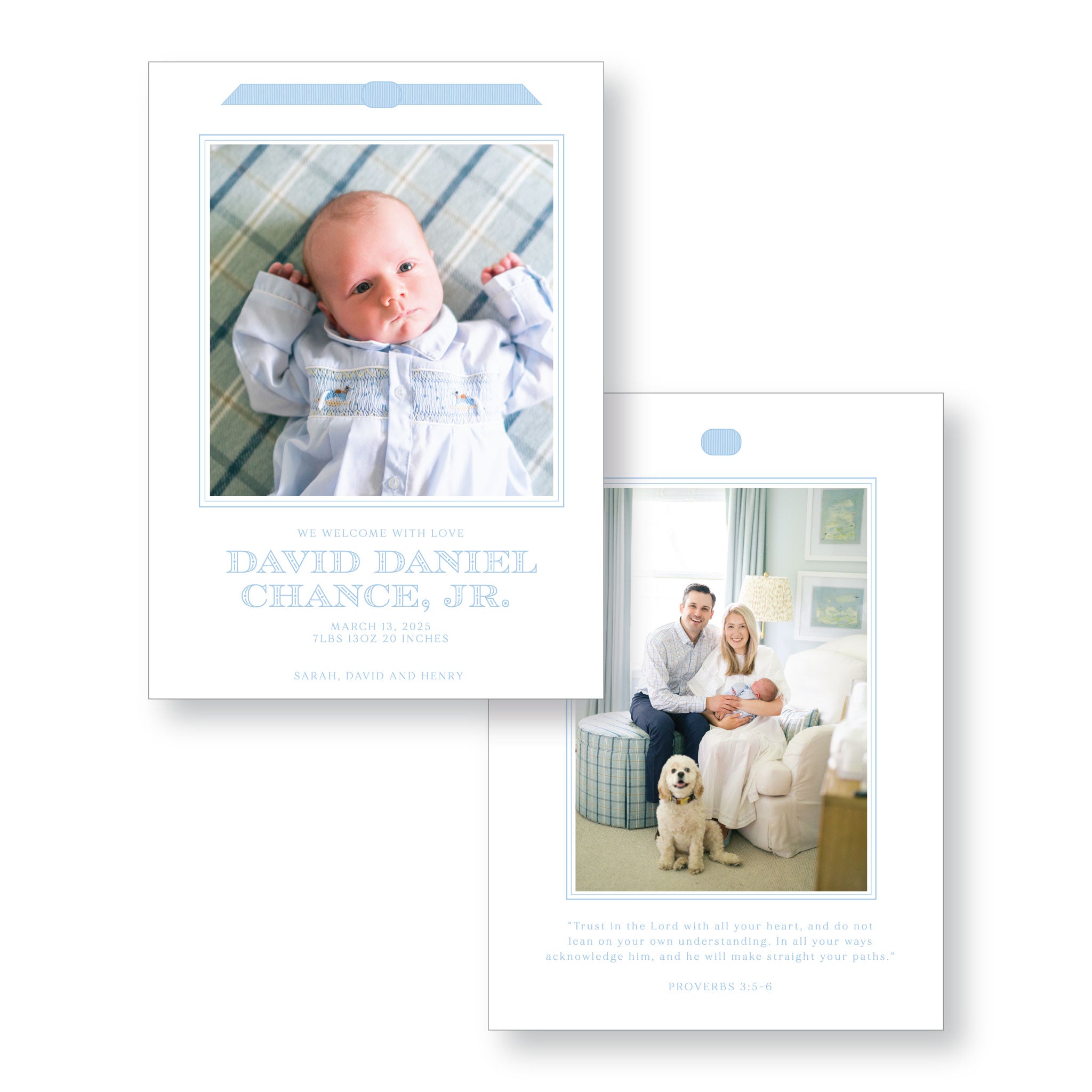 Ribbon Birth Announcement – Sarah Chance Design